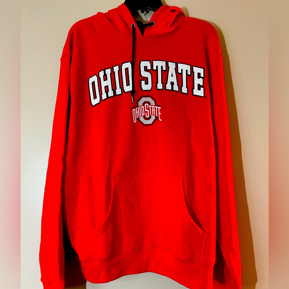 Ohio State University Men’s Hoodie Sweater Scarlet Red Officially Licensed Sz L